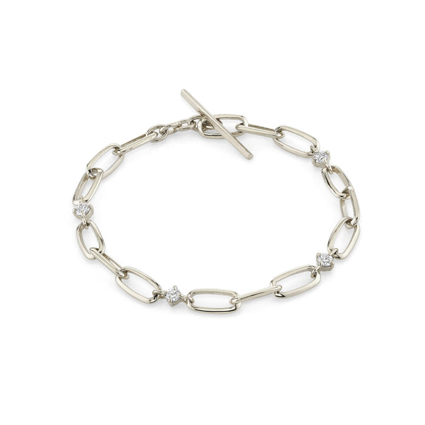 Lizzie Mandler Éclat Tri Link Diamond Station Bracelet