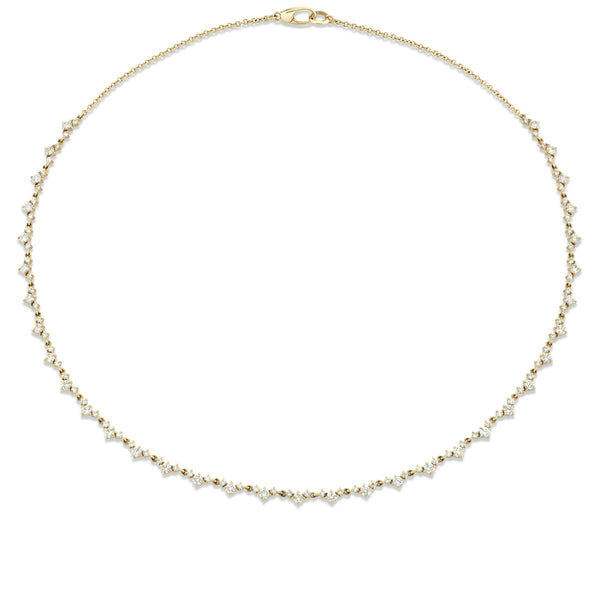 Lizzie Mandler Eclat V Link Diamond Tennis Necklace
