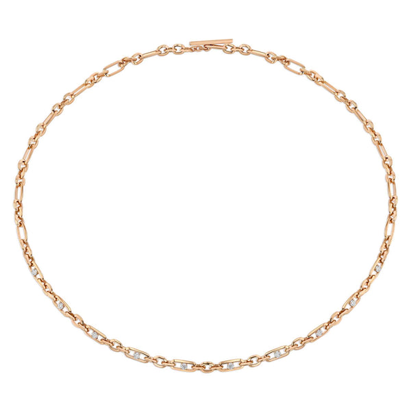 Lizzie Mandler Figaro Chain Necklace With Two-Sided Diamonds