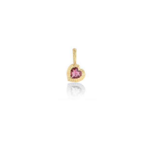 Lizzie Mandler Fluted Bezel Heart Pink Tourmaline Charm