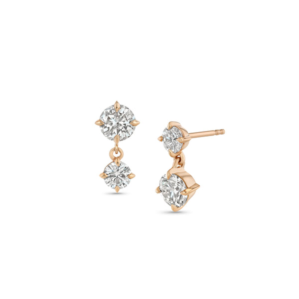 Lizzie Mandler Large Alternating Drop Diamond Studs