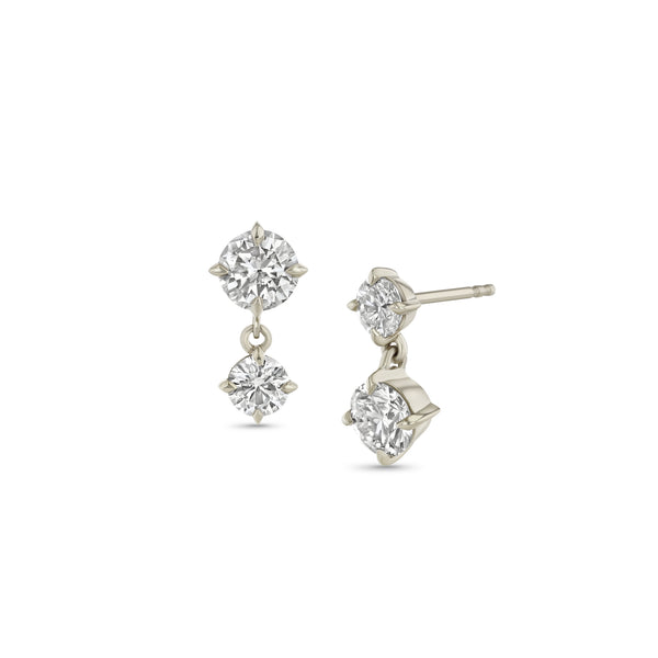 Lizzie Mandler Large Alternating Drop Diamond Studs
