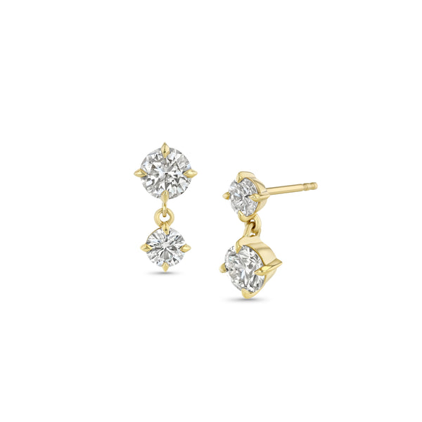 Lizzie Mandler Large Alternating Drop Diamond Studs