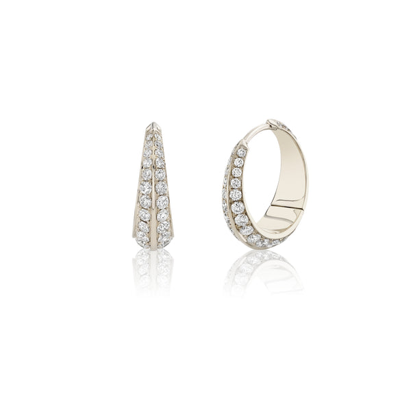 Lizzie Mandler Large Crescent Hoops With Double Sided Pave