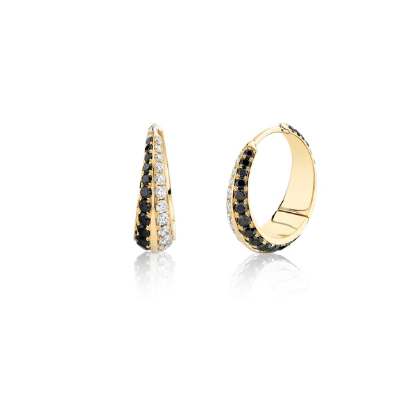 Lizzie Mandler Large Crescent Hoops with Othello Pave