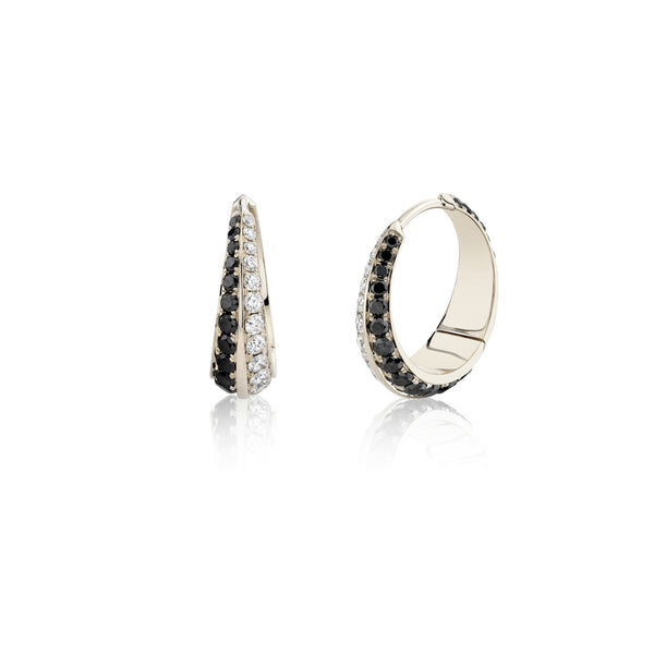 Lizzie Mandler Large Crescent Hoops With Othello Pave