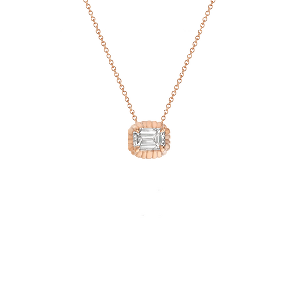 Lizzie Mandler Large Emerald Cut Fluted Pendant Necklace