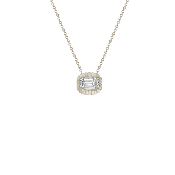 Lizzie Mandler Large Emerald Cut Fluted Pendant Necklace
