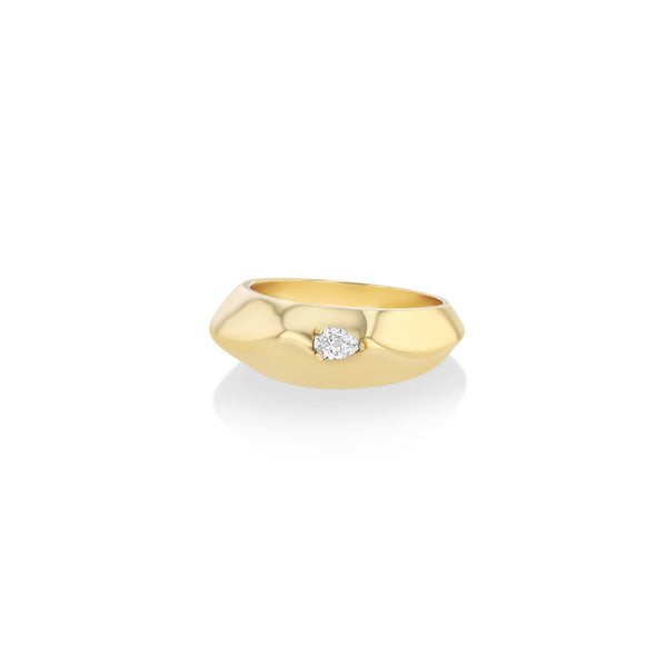 Lizzie Mandler Liquid Gold Ring With Pear Shaped Diamond