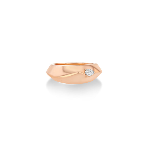 Lizzie Mandler Liquid Gold Ring With Pear Shaped Diamond