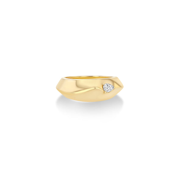 Lizzie Mandler Liquid Gold Ring With Pear Shaped Diamond