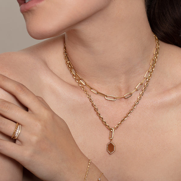 Lizzie Mandler Baguette Border Hexagon Charm