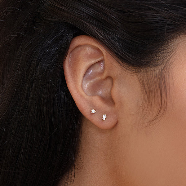 Lizzie Mandler Baguette Mini Stud