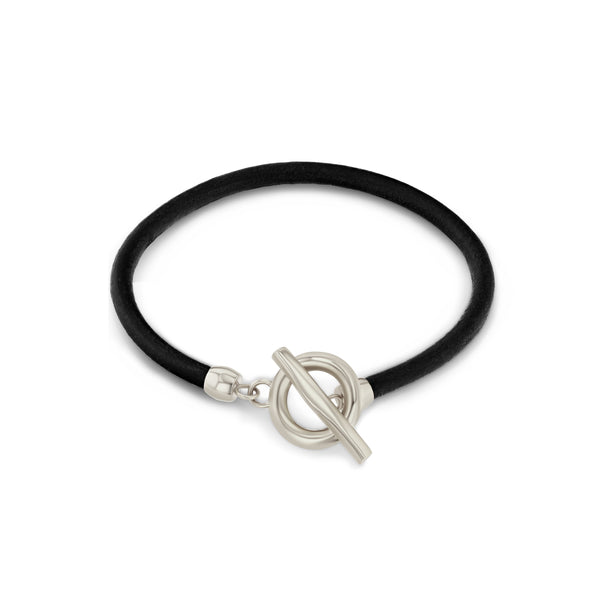Lizzie Mandler Black Leather Chord Toggle Bracelet
