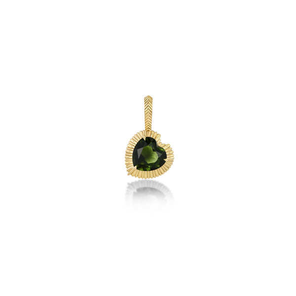 Lizzie Mandler Dark Green Tourmaline Heart charm