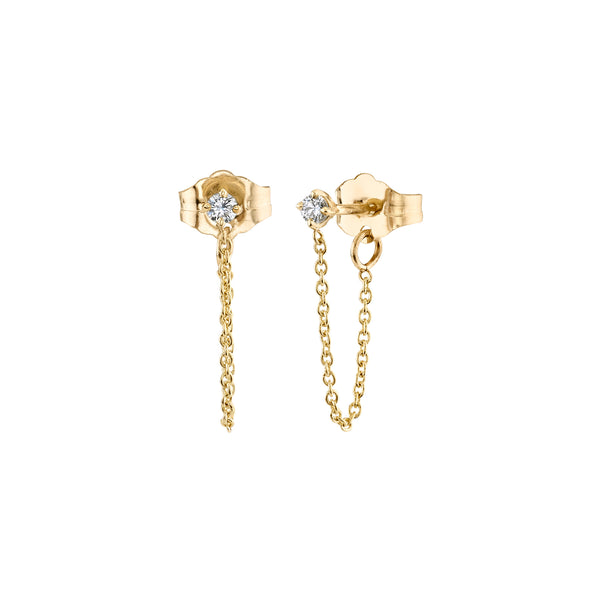 Lizzie Mandler Diamond Cable Chain Huggies