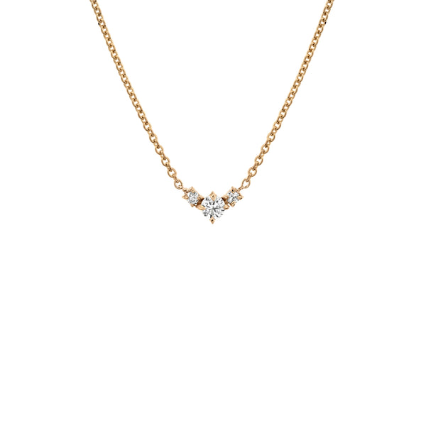 Lizzie Mandler Eclat Triple Diamond V Necklace