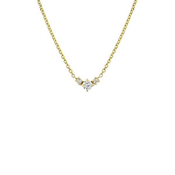 Lizzie Mandler Eclat Triple Diamond V Necklace