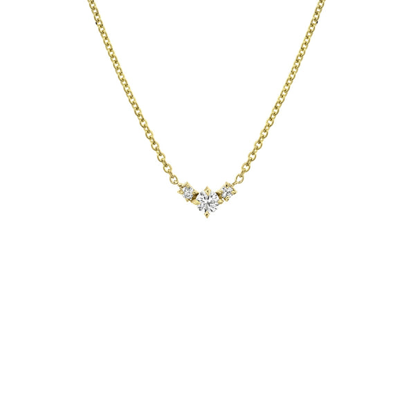 Lizzie Mandler Eclat Triple Diamond V Necklace