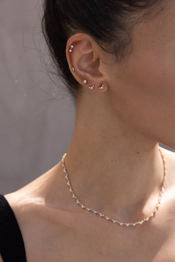 Lizzie Mandler Eclat Triple Diamond V Stud