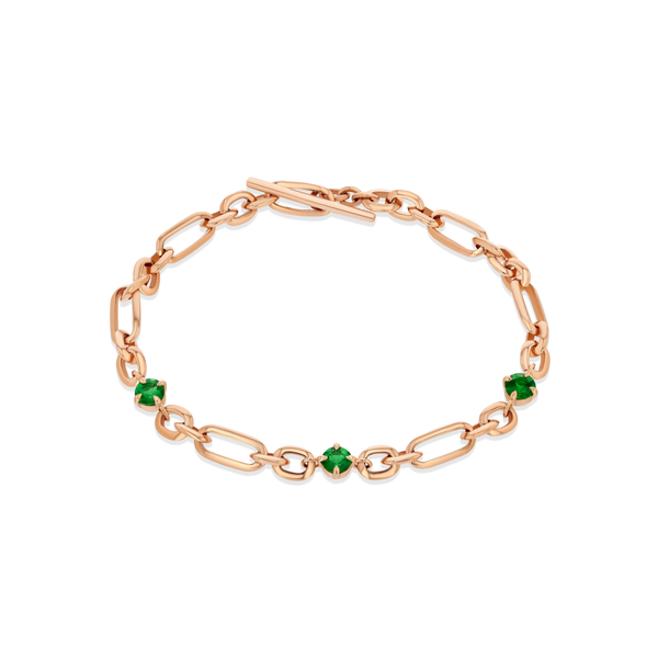 Lizzie Mandler Figaro Emerald Station Bracelet