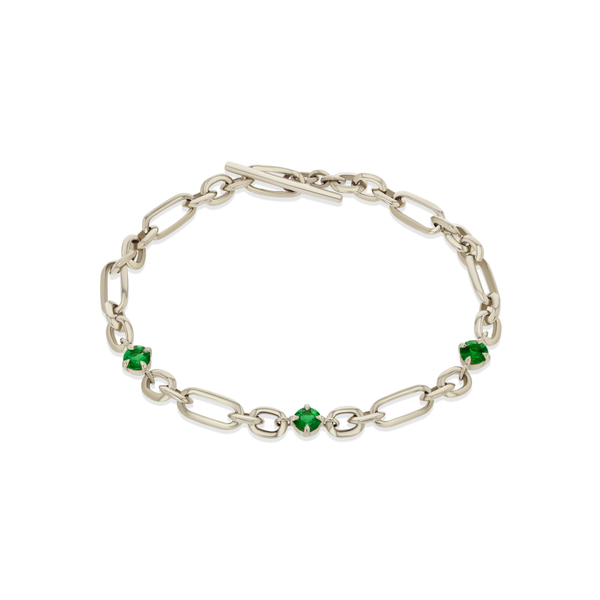 Lizzie Mandler Figaro Emerald Station Bracelet