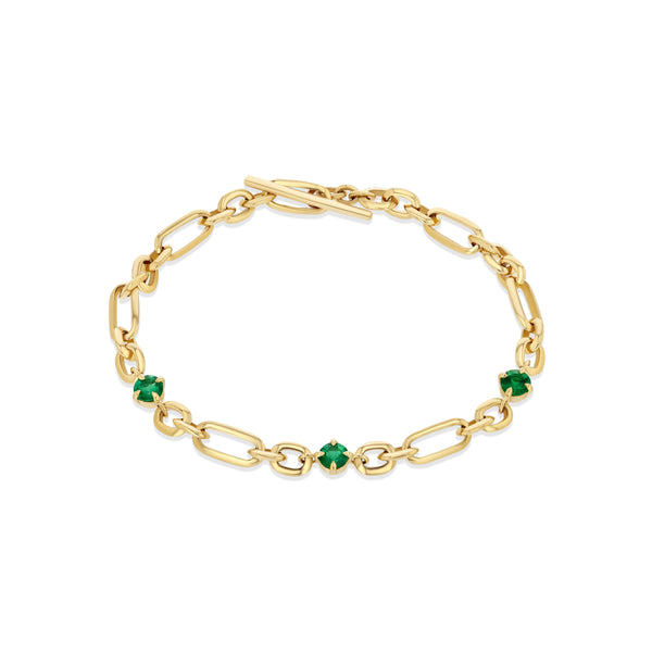 Lizzie Mandler Figaro Emerald Station Bracelet