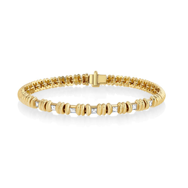Lizzie Mandler Fluted Bar Carre Tennis Bracelet