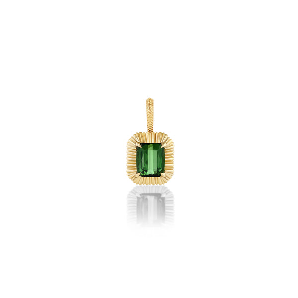 Lizzie Mandler Fluted Bezel Green Tourmaline Charm