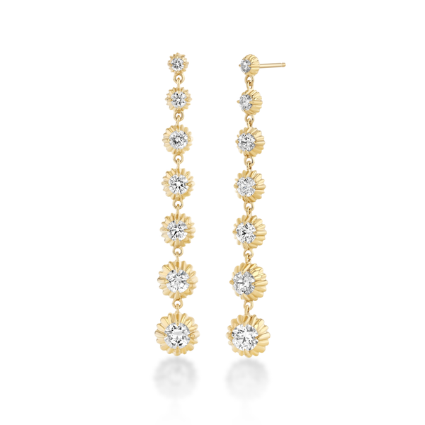 Lizzie Mandler Fluted Button 7 Drop Earrings