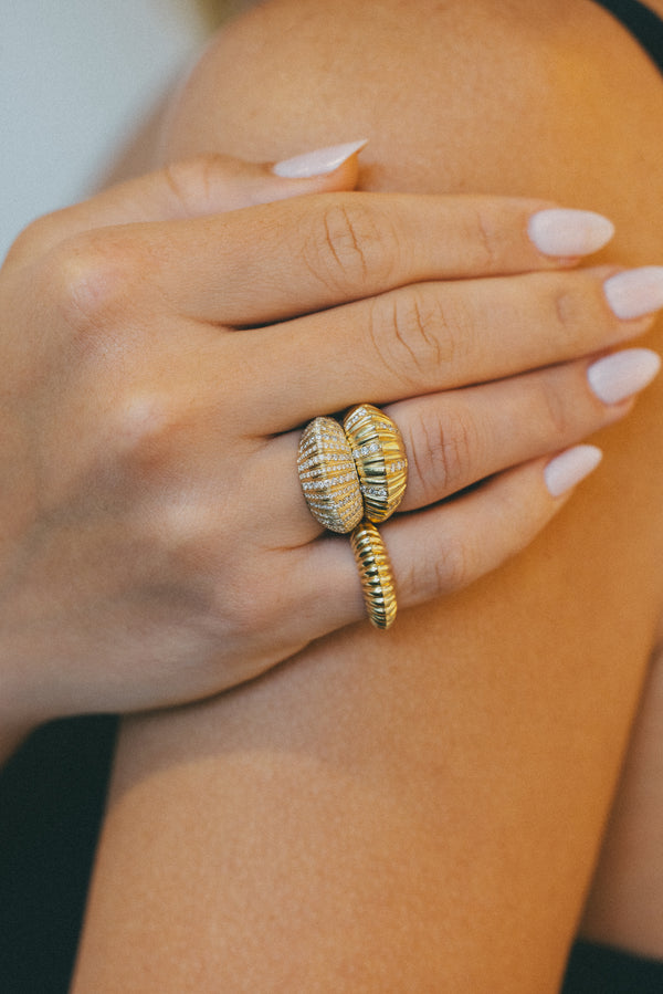 Lizzie Mandler Fluted Crescent Ring