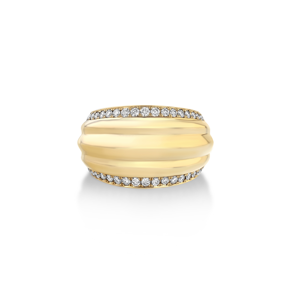 Lizzie Mandler Fluted Fan Ring with Pavé