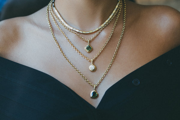 Lizzie Mandler Green Asscher Tourmaline Charm