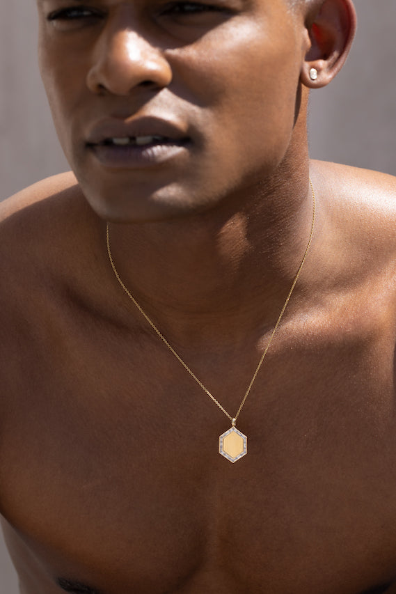 Lizzie Mandler Large Baguette Border Hexagon Charm