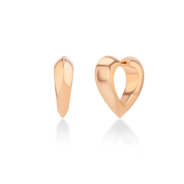 Lizzie Mandler Large Heart Shaped Crescent Huggies