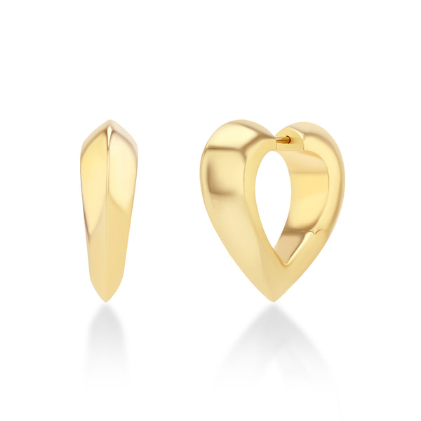 Lizzie Mandler Large Heart Shaped Crescent Huggies