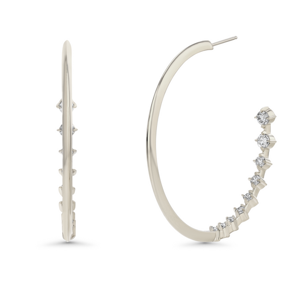 Lizzie Mandler Large Knife Edge Éclat Hoops