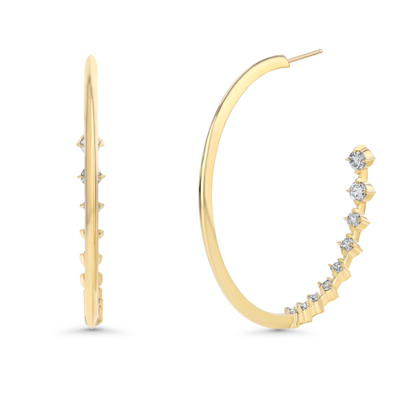 Lizzie Mandler Large Knife Edge Éclat Hoops