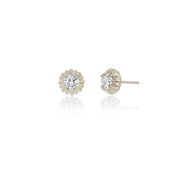 Lizzie Mandler Large Round Fluted Button Studs