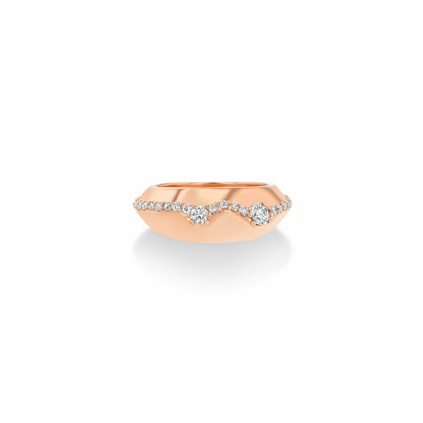 Lizzie Mandler Liquid Gold Ring With Pave
