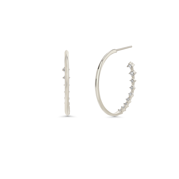 Lizzie Mandler Medium Knife Edge Éclat Hoops