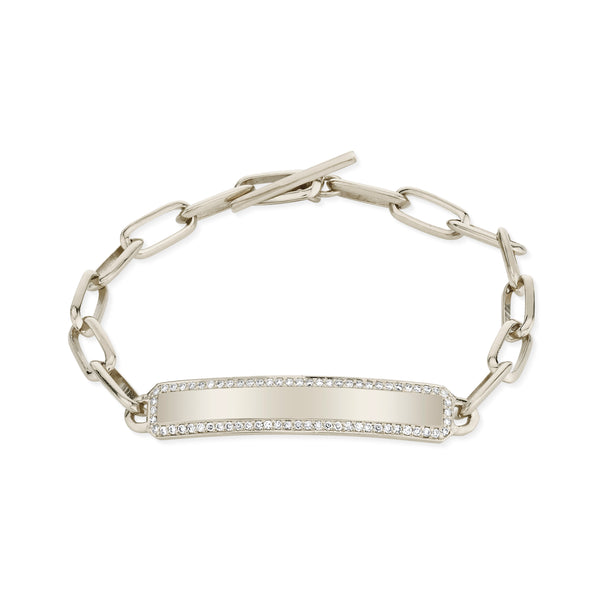 Lizzie Mandler OG Diamond Bezel ID Bracelet 8"