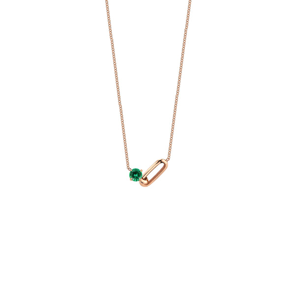 Lizzie Mandler OG Link And Emerald Necklace