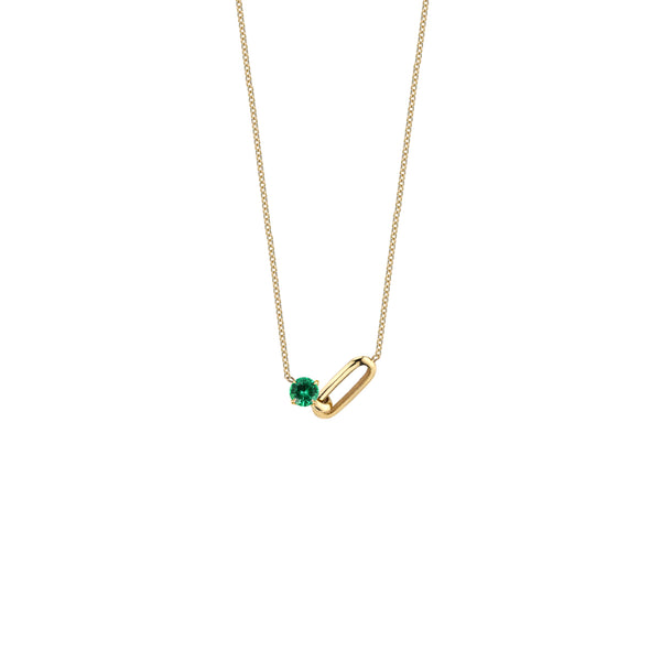 Lizzie Mandler OG Link and Emerald Necklace