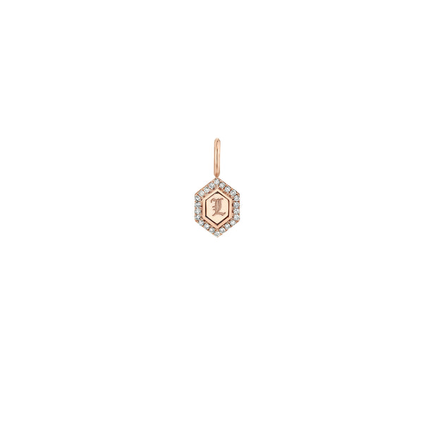 Lizzie Mandler Pave Diamond Mini Hexagon Charm
