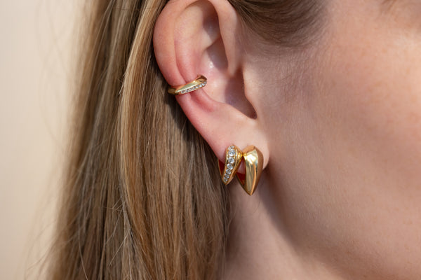 Lizzie Mandler Pave Heart Shaped Ear Cuff
