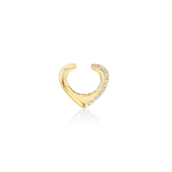 Lizzie Mandler Pave Heart Shaped Ear Cuff