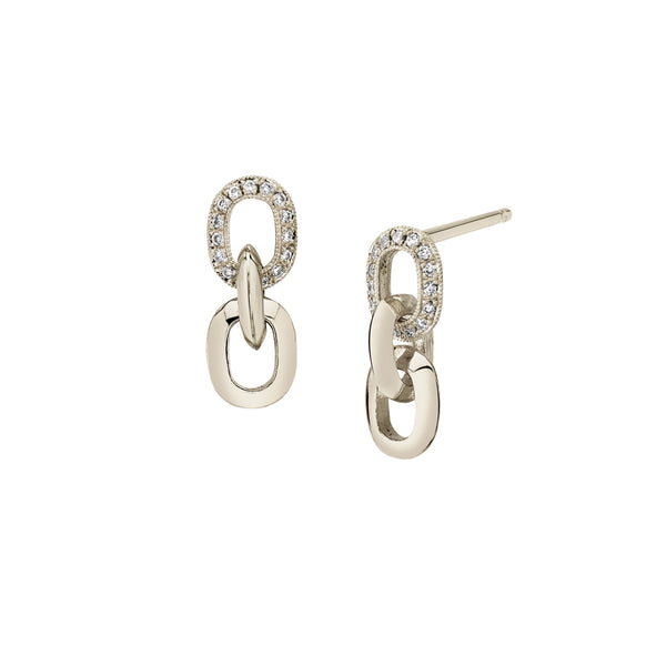 Lizzie Mandler Petite XS Link Drops With Pavé Link