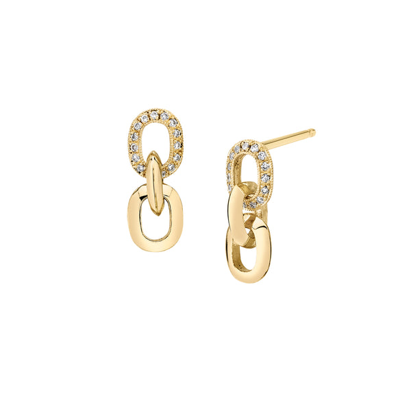 Lizzie Mandler Petite XS Link Drops with Pavé Link