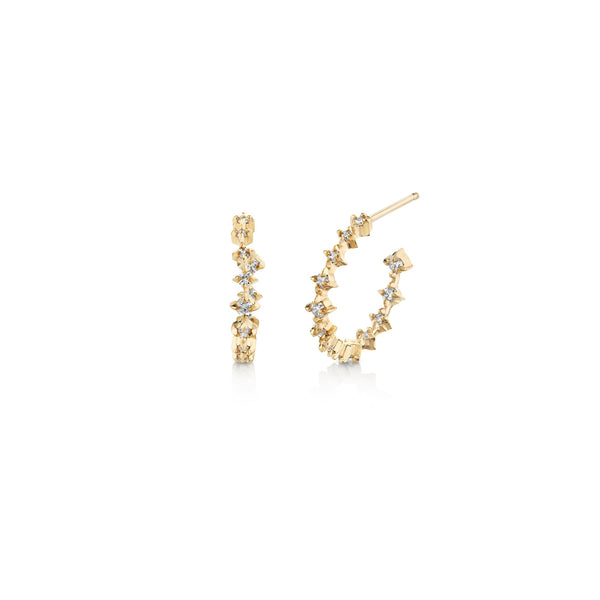 Lizzie Mandler Small Graduated Diamond Hoops